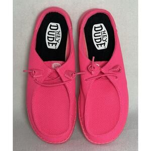 Hey Dude Women’s Wendy Slip Mono Funk Size 7 Clog Shoes Slide On Electric Pink